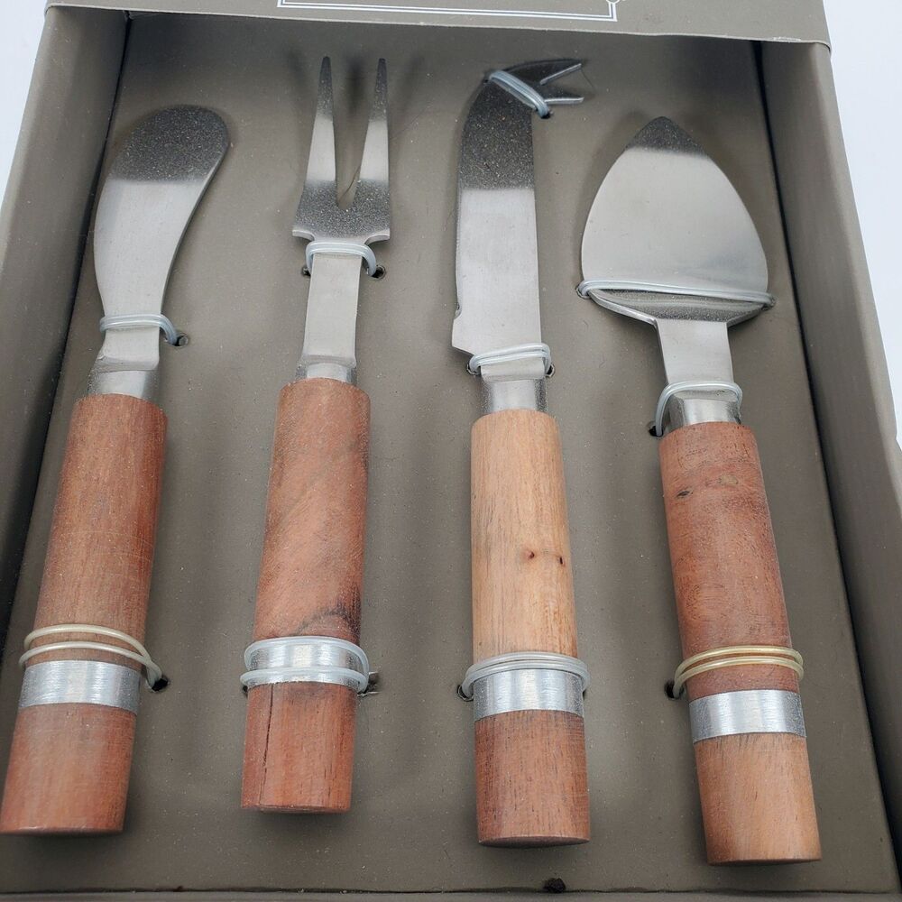 BKP Charcuterie Utensil Set 4 Pc Wood Handle Cheese Serving Tools